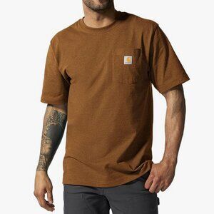Carhartt Men’s Brown K87 Work T-Shirt M NWT Loose Fit Pocket
